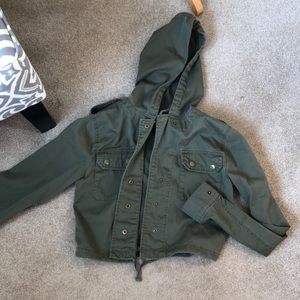 Army Green Cropped Jacket